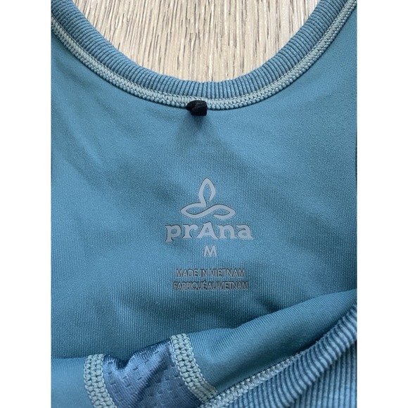 prAna Sage Green Women's Tank Top Ribbed Racerback  Shelf Bra Yoga Medium - Picture 4 of 4